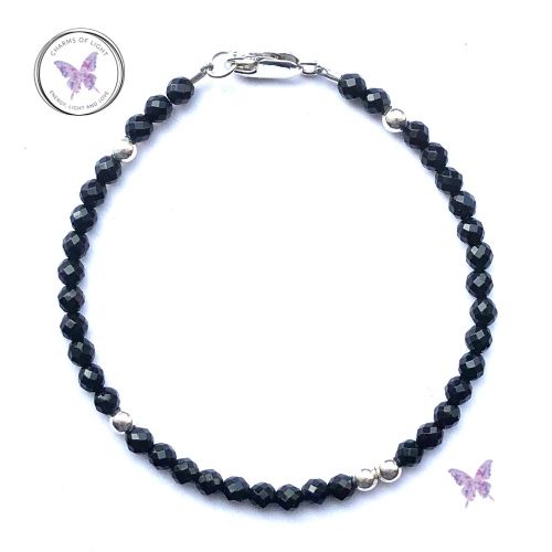 Black Onyx Faceted Beaded Bracelet